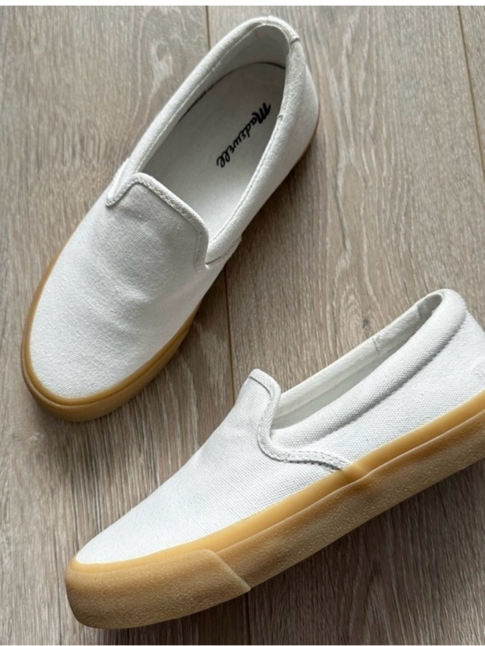 Madewell Shoes Sidewalk Slip-On Sneakers in Recycled Canvas White 6